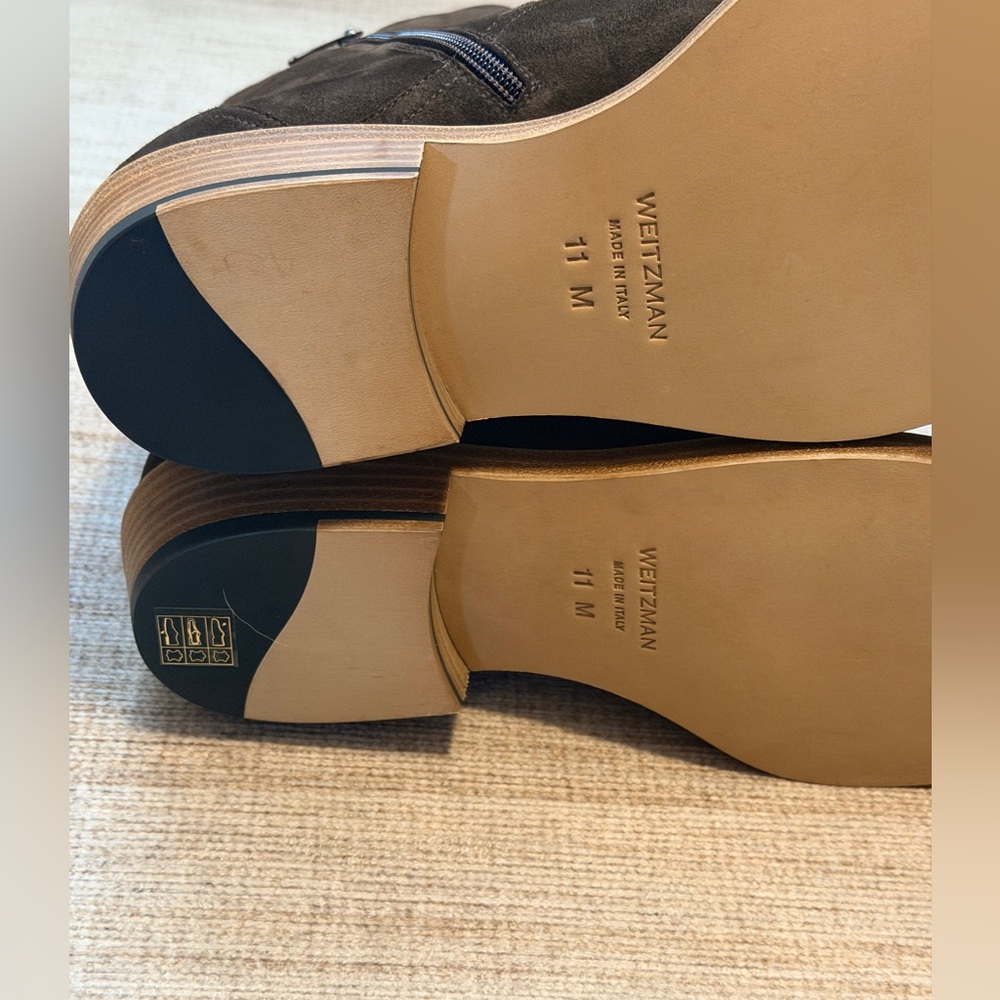 Stuart Weitzman Suede Augustine Chelsea Boot | Brown | EU 44 | Square Toe | NIB - Picture 10 of 14